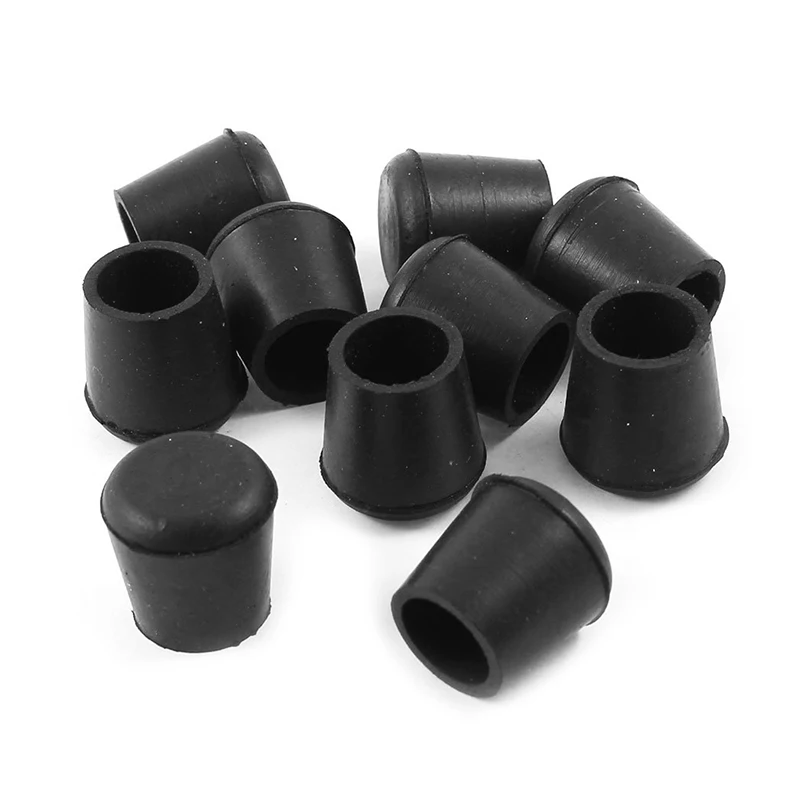 

10 Pcs Rubber Cone Shape Desk Feet Protector Chair Leg Tip Pad Black