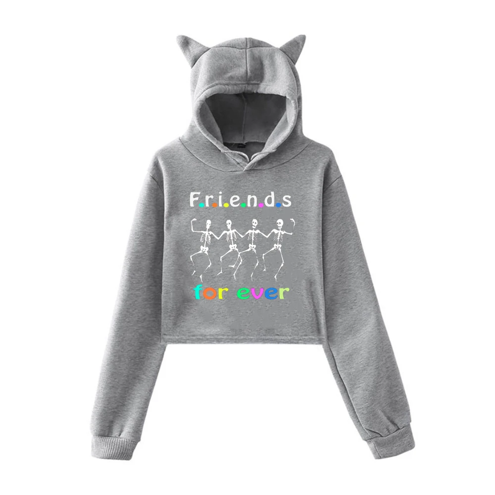 Kawaii Hoodie 1 Толстовки с принтом Frindes; осенние хлопковые толстовки для женщин-подростков; Harajuku; пуловеры с капюшоном и длинными рукавами; модная Толстовка - Цвет: Kawaii Hoodie 1