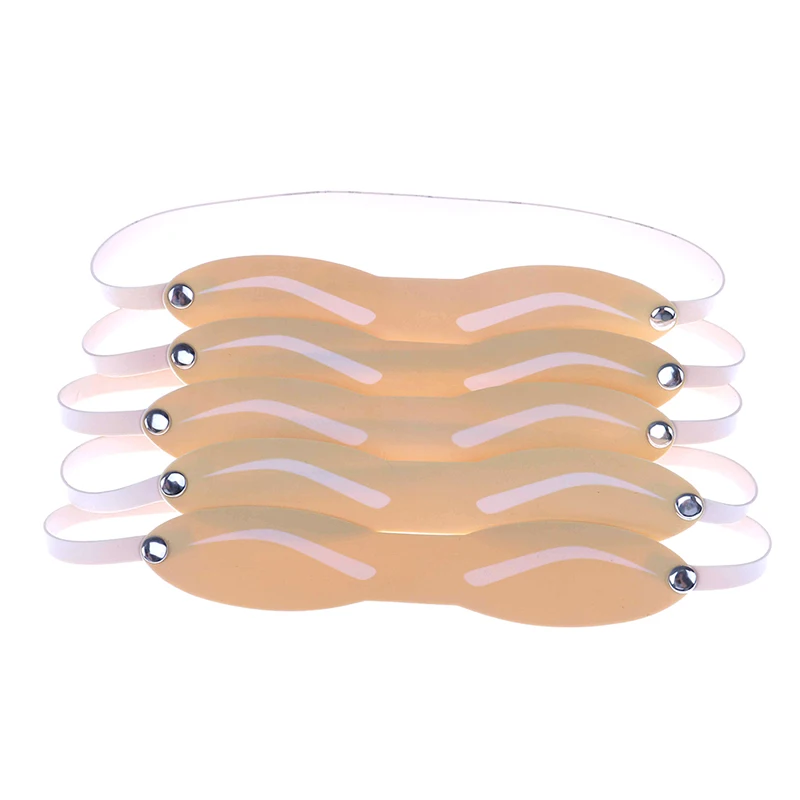 

5PCS Tattoo Practice Skin Reusable Eyebrow Stencil Embroidering Eye Brow Strap Tattooing Practice Fake Skins Makeup for Beginner