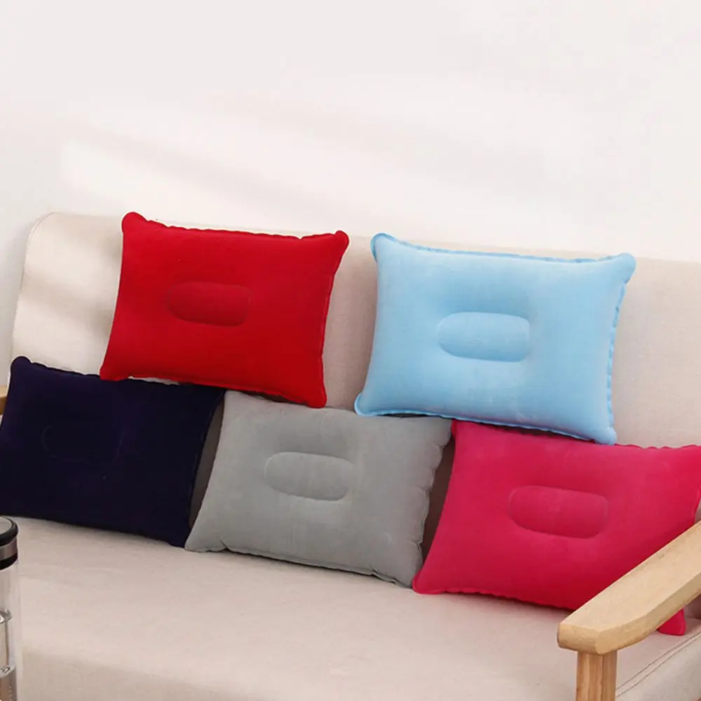 Conveniente ultraligero inflables de PVC de Nylon de aire almohada, dormir, cojín dormitorio de viajes de senderismo playa reposacabezas de avión y coche almohada