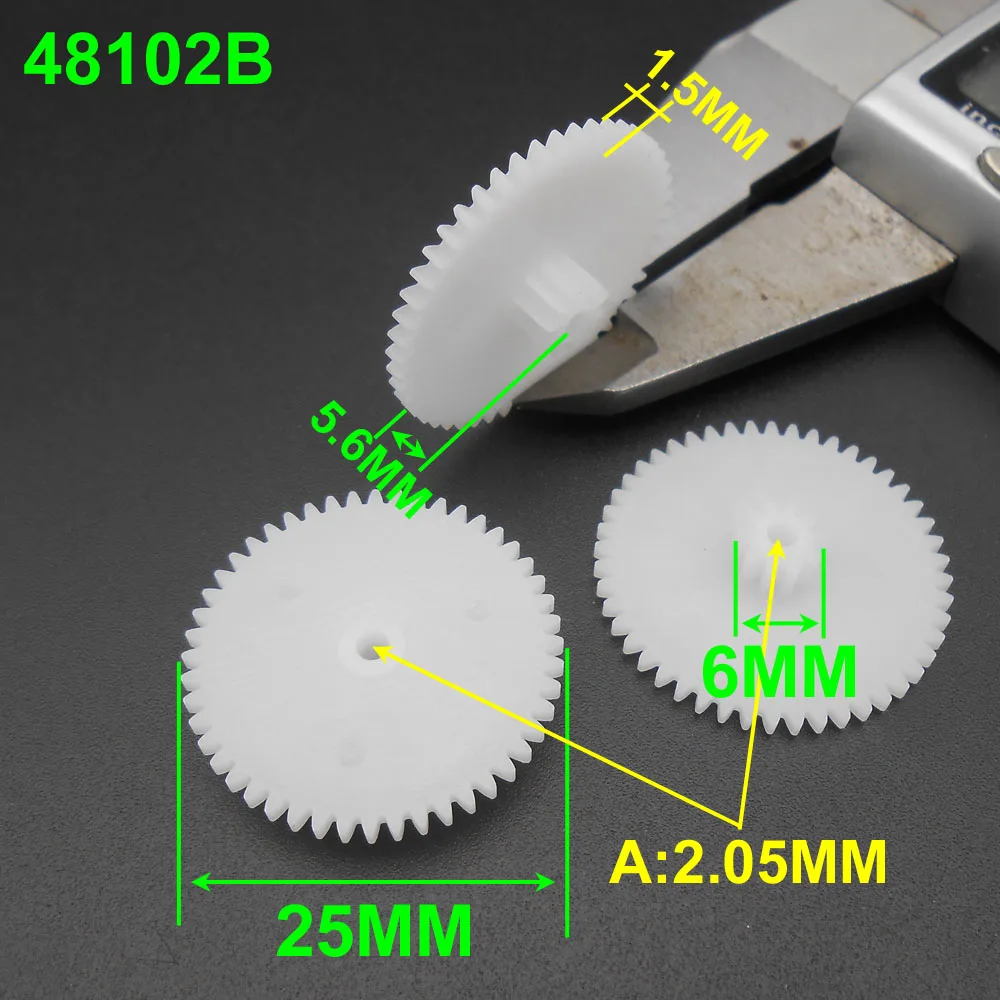 0.5 Modulus 0.5M Plastic Double Gear Reduction Bilayer Spur Hole 2.05MM 1.95MM 2MM 30T 32T 34T 36T 38T 40T 44T 46T 48T 50T 10Pcs