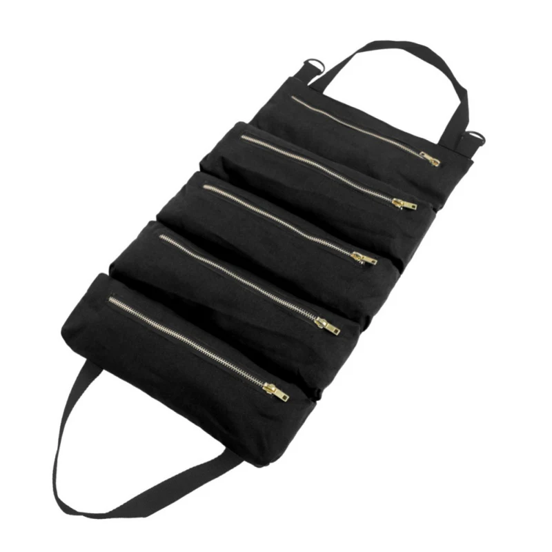 

Large Organizer Pouch Portable Roll Tools Bag Canvas Tool Organizer Bucket Tool Roll Up Pouch Handy Outdoor Small Tool
