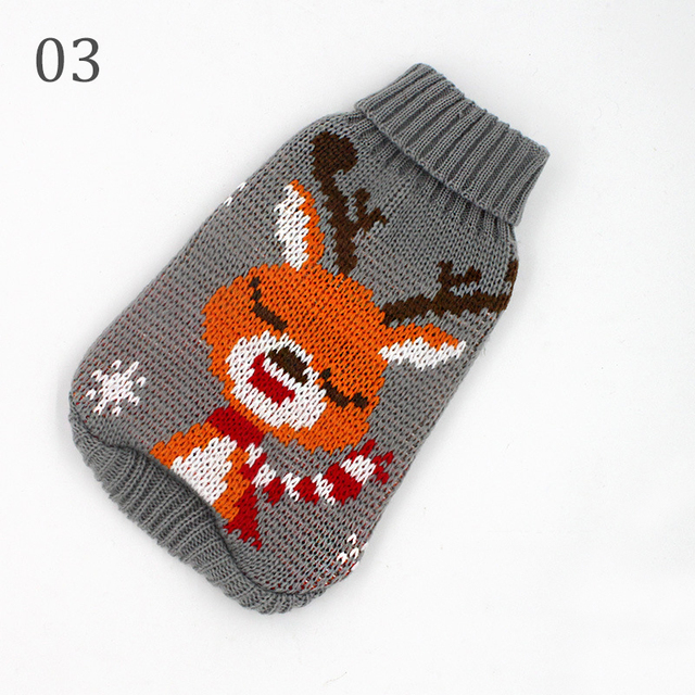 Cartoon Cat Dog Clothes Warm Christmas Knitting Sweater For Small Yorkie Pet Clothing Coat Crochet Cloth XS-3XL