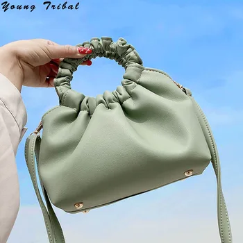 

Small Women's Shoulder Bag Pu Leather Soft Pleated Luxury Handbags Women Bags Designer Neverfull Hand Bag Ladies Goyar Bolsas