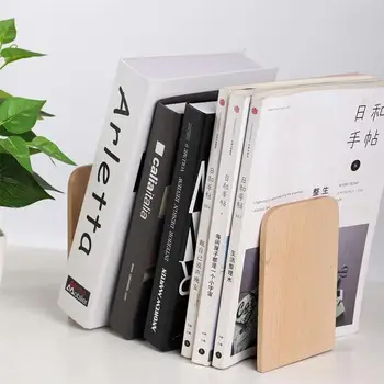 

Creative Bookends Simple Book Ends Desktop Magazines Stand Organizer for Office School (Black Light Yellow)