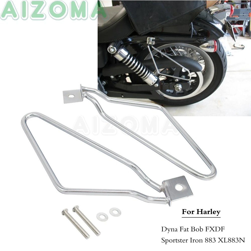 1 Paio Di Staffa Di Supporto Per Borsa Laterale Posteriore Per Moto Per Harley Sportster Iron 883 Dyna Fat Bob Custom Saddle Bags Holder Bar