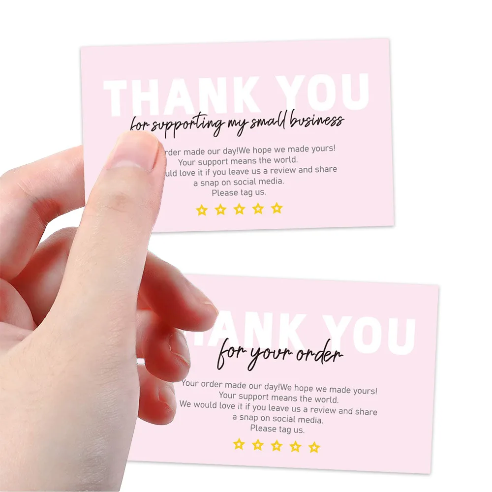 10-30pcs 9cm*5.4cm Pink Thank You For Support My Small Business Cards For  Gift Card Package Decoration Shopkeeper Baking - Business Cards - AliExpress