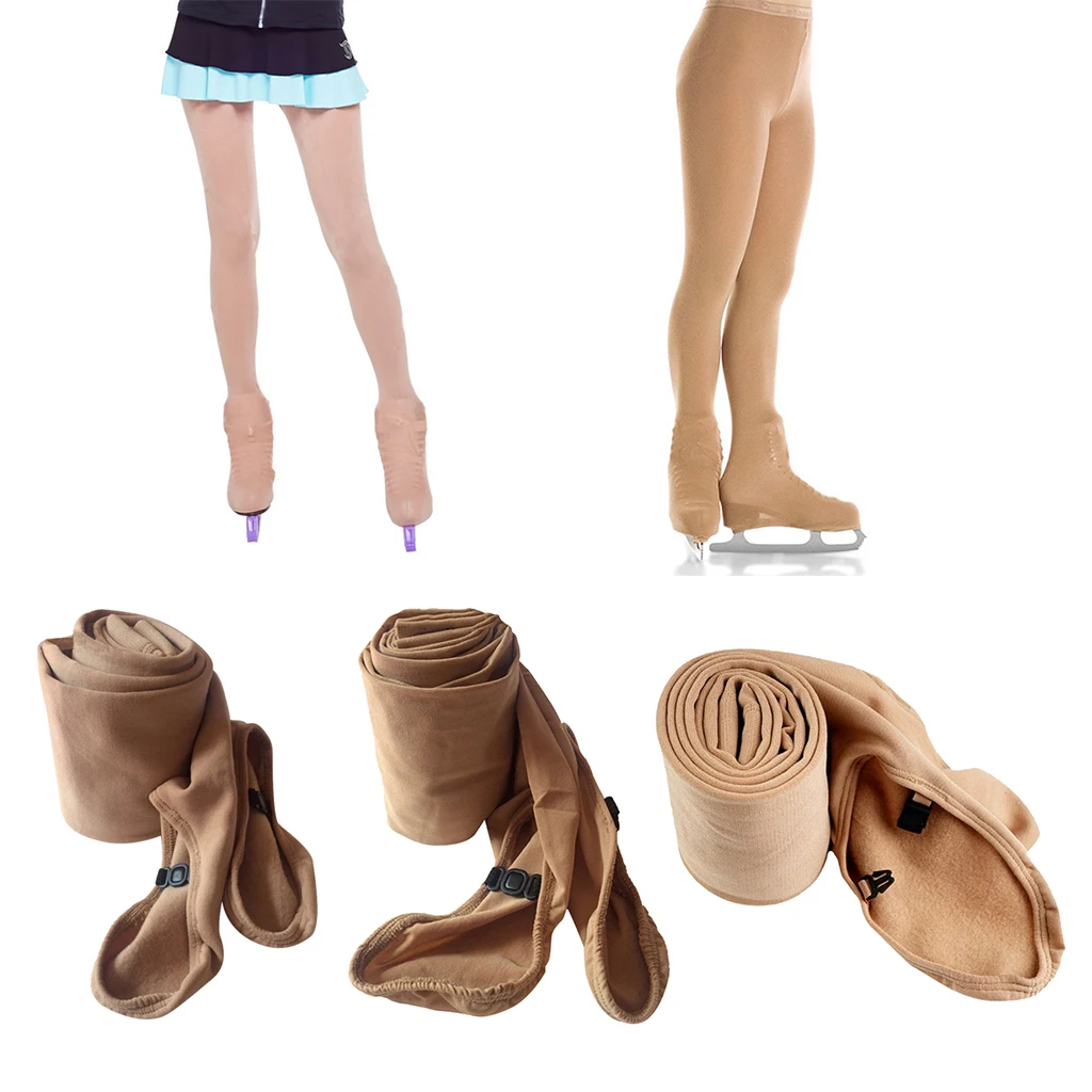 Professional Girls Women Ice Figure Skating Tights Over Boots Buckled Pants Skate Leggings Stocking Training Practicing Outfit 