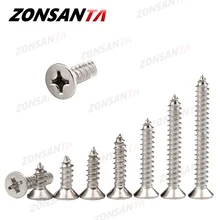 ZONSANTA M 1,4 M 1,7 M2 M 2,3 M 2,6 M3 M4 M5 M6 304 edelstahl Kreuz einbau versenkt flachen blechschrauben Holz Schraube