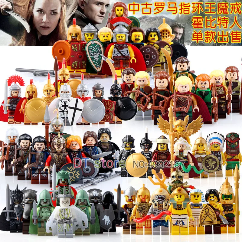 

56pcs Medieval Castle Knights Castle Myth Unicorn Lord of the Rings Roman Gladiatus Bricks Building Block Children Gift BR197