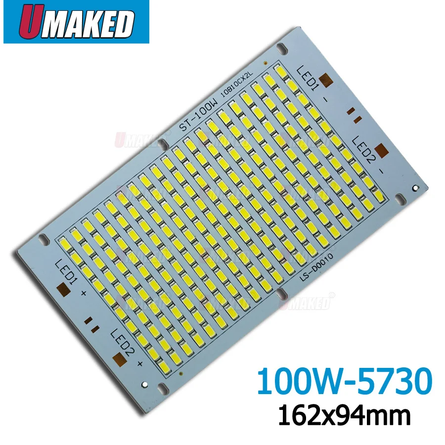 100% реальная мощность 100 Вт 162x94 мм Светодиодная панель с чипом SMD5730 10000lm фотопанель