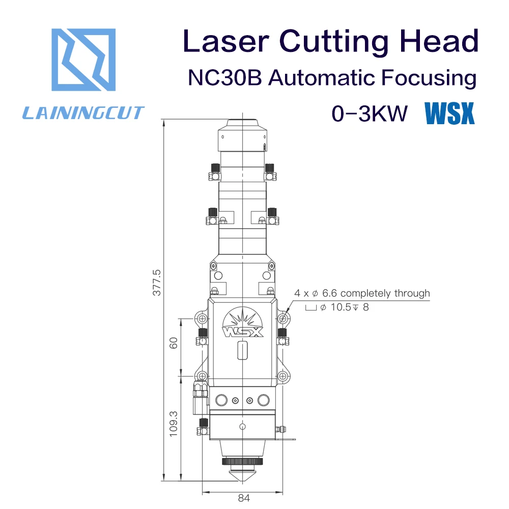 LSKCSH WSX 0-3KW NC30B Fiber Laser Cutting Head Automatic Focusing High Power QBH 3000W for Metal Cutting