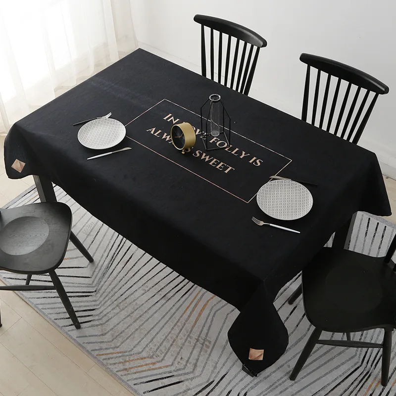 

Chenille Thickening Cotton Tablecloth Modern Linen Tea Table Cover Solid Light Luxury Waterproof and Oil Proof Table Cloth
