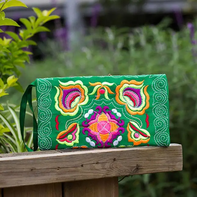 #15 Женская этническая сумочка ручной работы с вышитым ремешком винтажный кошелек