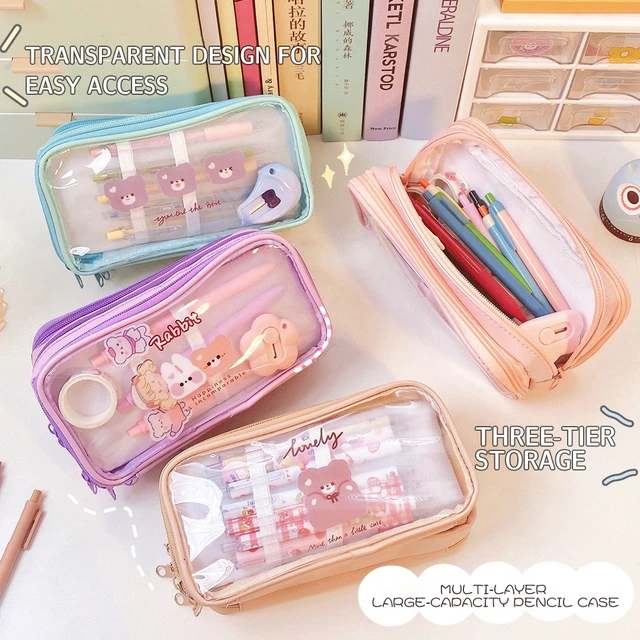 Stationery Kids Cartoon Pencil Storage Box  Plastic Pencil Box - Cute  Pencil Case - Aliexpress