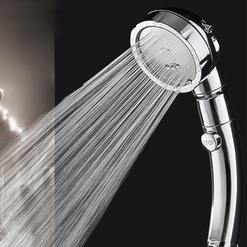 

Handheld Shower Head High Pressure Chrome 3 Spary Setting with ON/OFF Pause Switch Water Saving Adjustable Luxury Spa