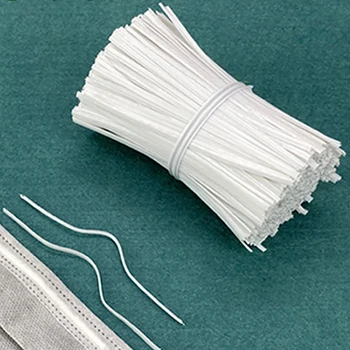 

100 Pcs Nose Bridge Strips Adjustable Elastic Nose Bridge Clips For Masks DIY Manufacturing Aluminum Mask Bands Face Mask Rope