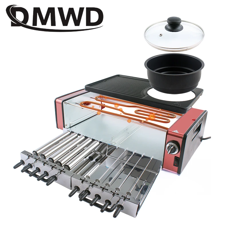 multifuncoes eletrico espeto grelhador panela quente churrasco 04
