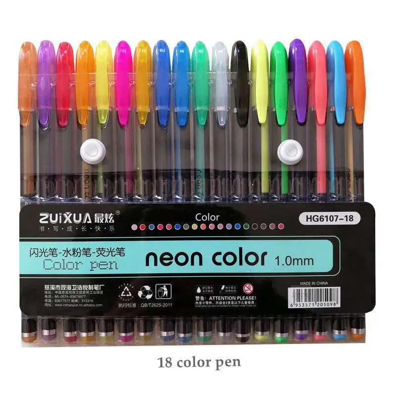 Scriptract penne gel per adulto colorazione 100 colori set con glitter... 