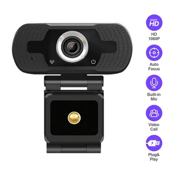 

J-boxing 1080P HD Webcam with Built-in Microphone, Widescreen USB HD Web Camera for Zoom Meeting YouTube Skype FaceTime Hangouts