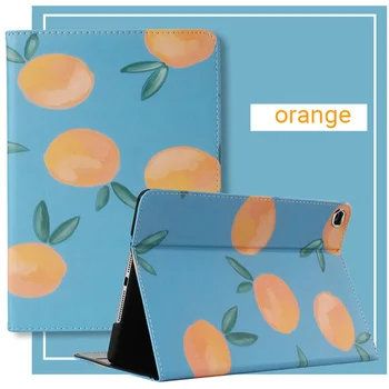 

Retro Orange Patterned Protective Case for Ipad Mini 5 Case Air2 Coque Full Covered 9.7" Case Tri-fold Bracket Ipad 2018 Case