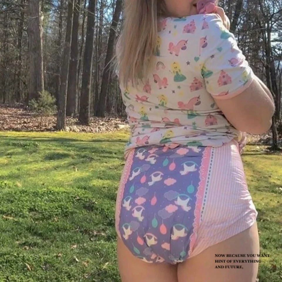 ABDL подгузники ddlg 3 шт милый стиль Пони мягкий поверхностный слой подгузник для