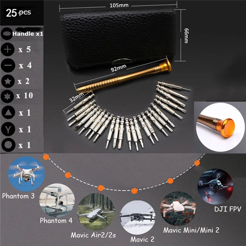

Repair Tools Kit Screwdriver for DJI FPV Mavic AIR2/ 2S/ Mini2/ 1 Genie 34Pro Drone Accessories