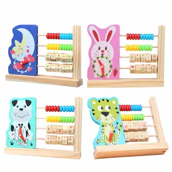 

Cartoon Animal Clock Abacus Wooden Digital Calculation Kids Educational Toy