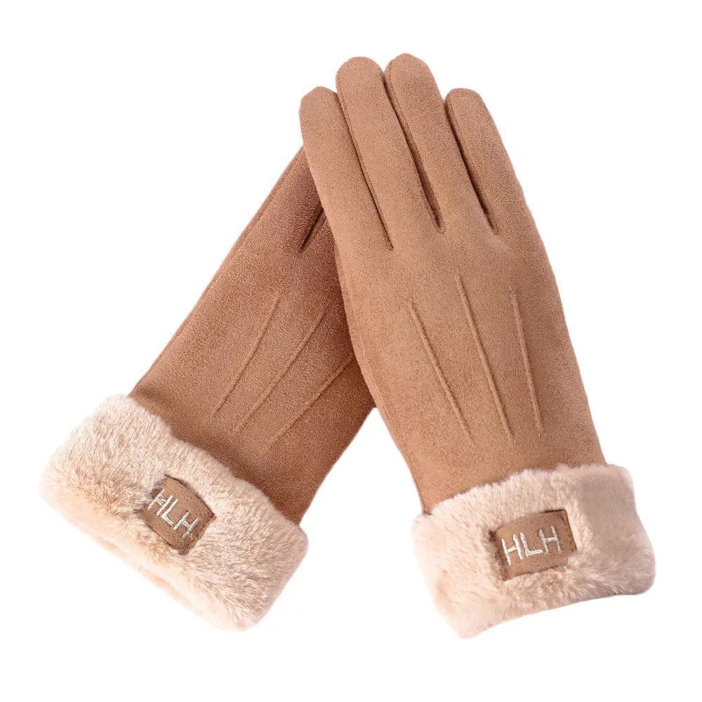 Женские зимние перчатки, женские теплые утолщенные перчатки, полный палец, варежки, для улицы, сохраняющие тепло, перчатки, женские перчатки, экран, Luvas