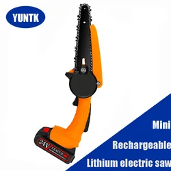 Mini scie à chaîne électrique, élagage avec batterie, travail du bois, taille à une main, outil électrique de jardin, coupe du bois 