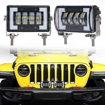 

24W Work Light off-Road Vehicle Additional Lighting Light 4X6 Inch with White Aperture Daily Aperture Spotlight