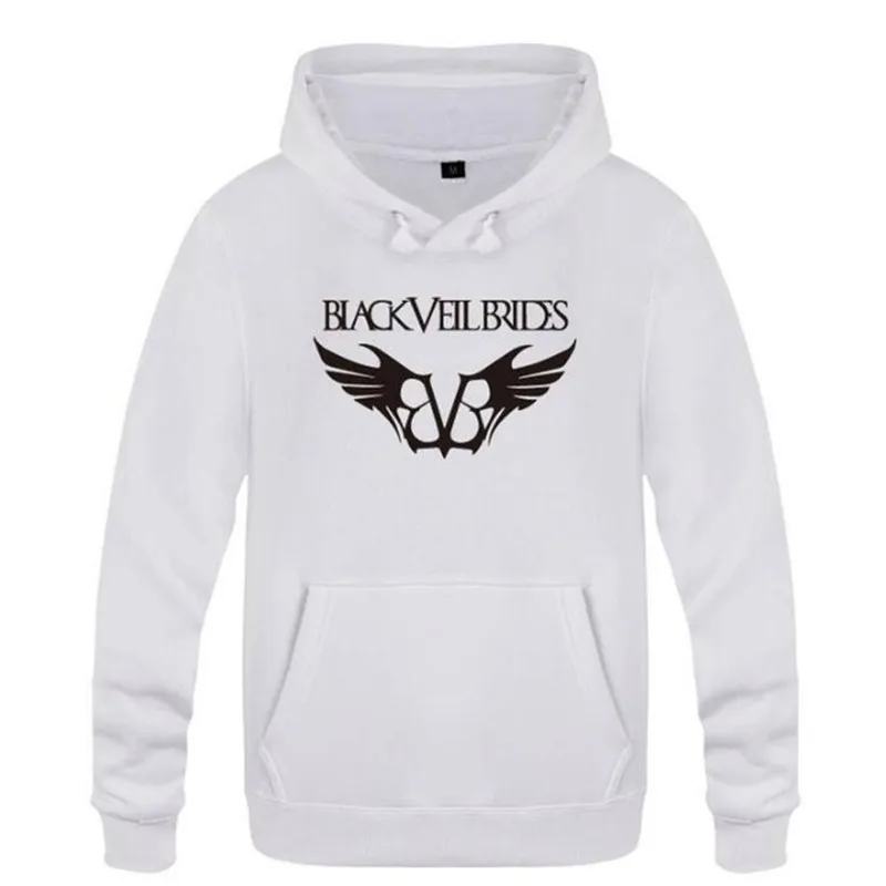 white hoodie 5 Мужские толстовки с капюшоном с принтом в виде черной вуали для невест, Мужская Флисовая Толстовка в стиле хип-хоп с длинным рукавом, мужской свитер, пуловер для катания на коньках, популярная одежда для фанатов - Цвет: white hoodie 5