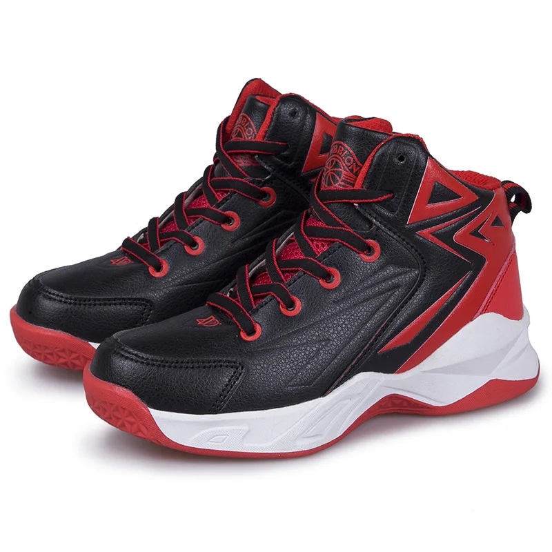 Детская обувь Jordan, баскетбольные кроссовки для мальчиков, Детская Баскетбольная обувь, кроссовки для мальчиков, молодежная обувь для мальчиков, спортивная обувь - Цвет: Black-Red
