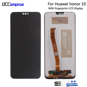 

Original Tested For Huawei Honor 10 LCD Display Touch Screen Digitizer Assembly Replacement For Honor10 With Fingerprint COL-L29
