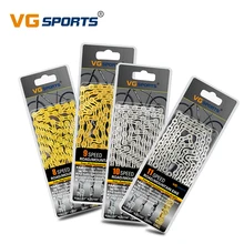 VG Запчасти для спортивного дорожного горного велосипеда, велосипедная цепь 8, 9, 10, 11 скоростей, велоцепные цепи для горного велосипеда 116L, велосипедные полуполые/полые золотые, серебряные