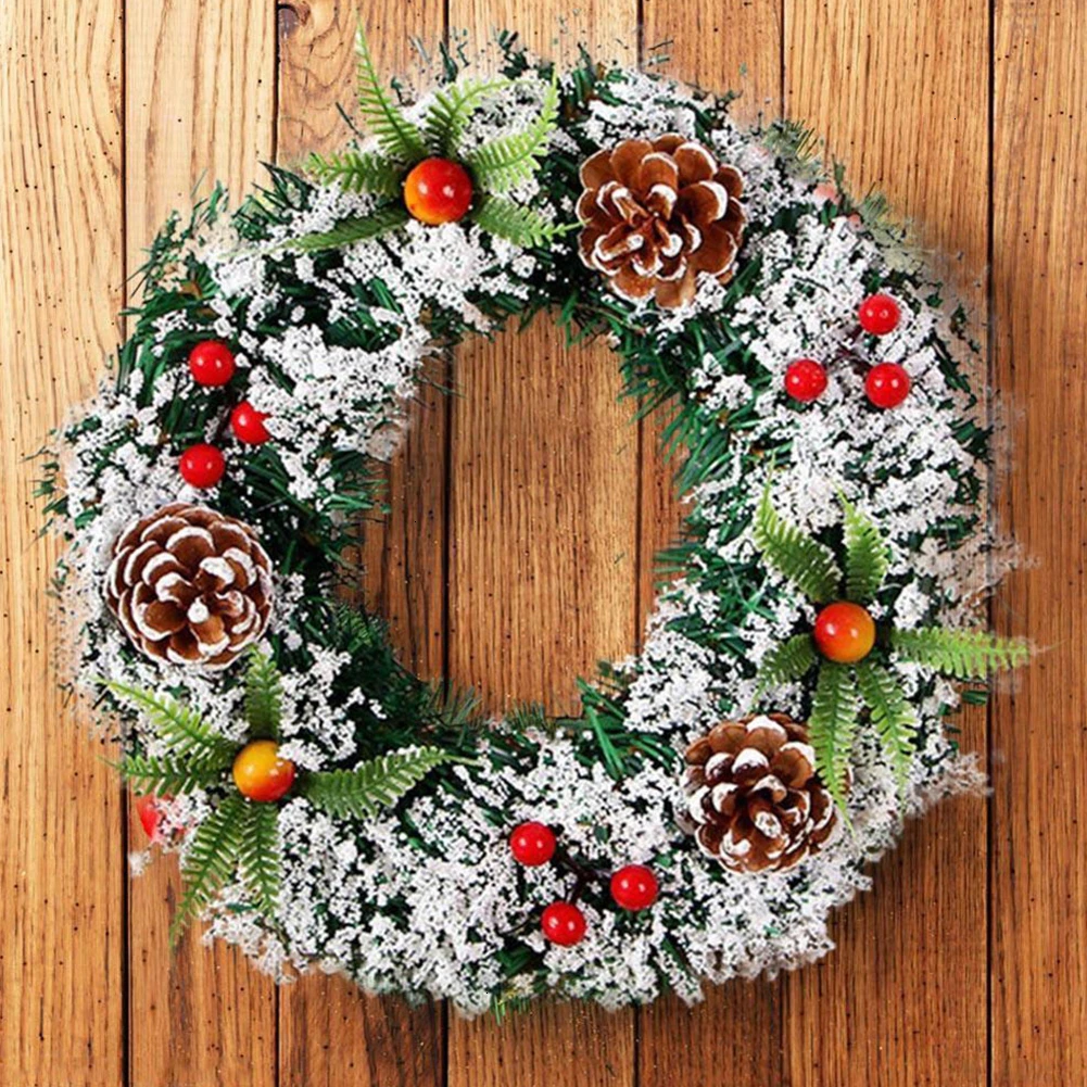 

20/30/40cm Christmas Wreath Artificial Reusable Festival Tree Ornament Gifts Window Wall Hanging Wreath Door Garland Party Decor