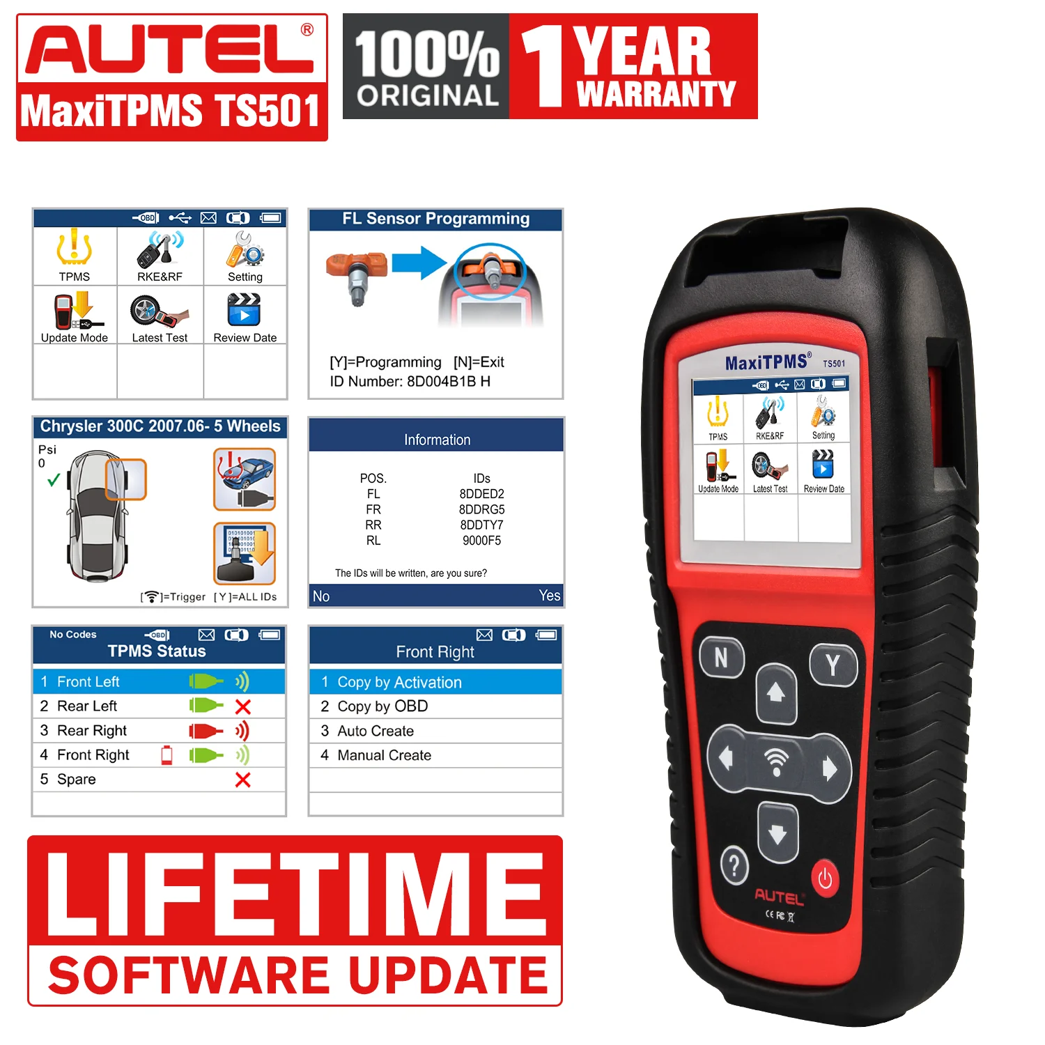 Autel MaxiTPMS TS501 инструмент для переобучения TPMS с активацией датчика