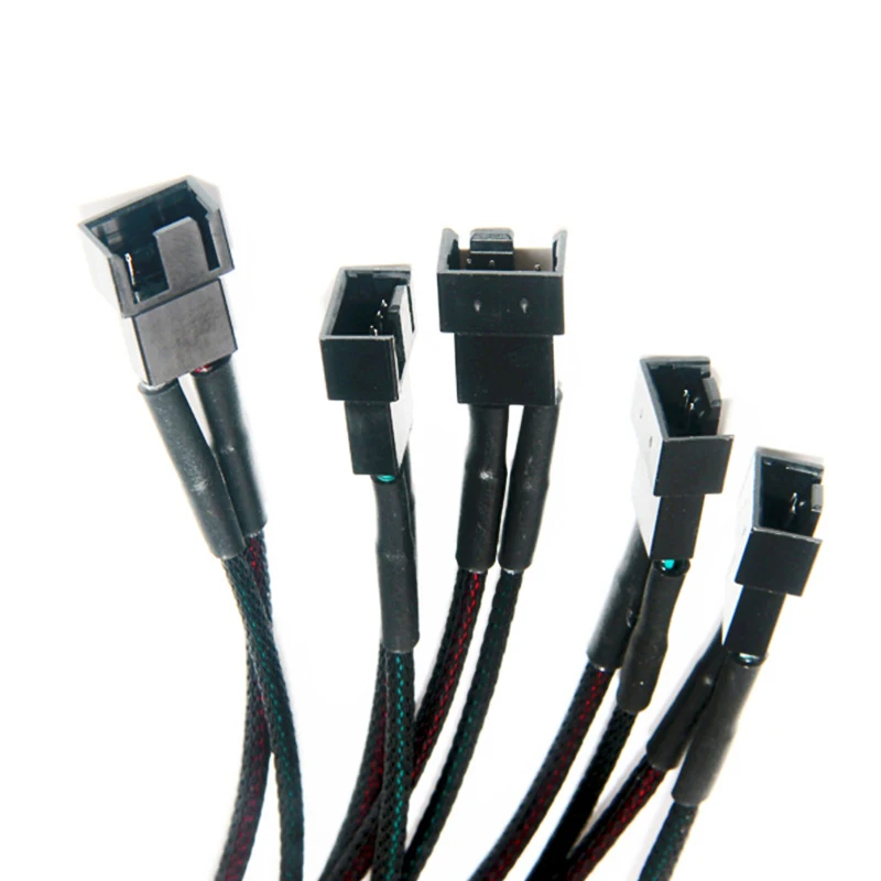 30cm Fan Cable Fan Splitter Molex to 5 Way 3Pin 4Pin PWM Fan Adapter for HDD Optical Drive Computer Case Mining Cooling Fans NEW