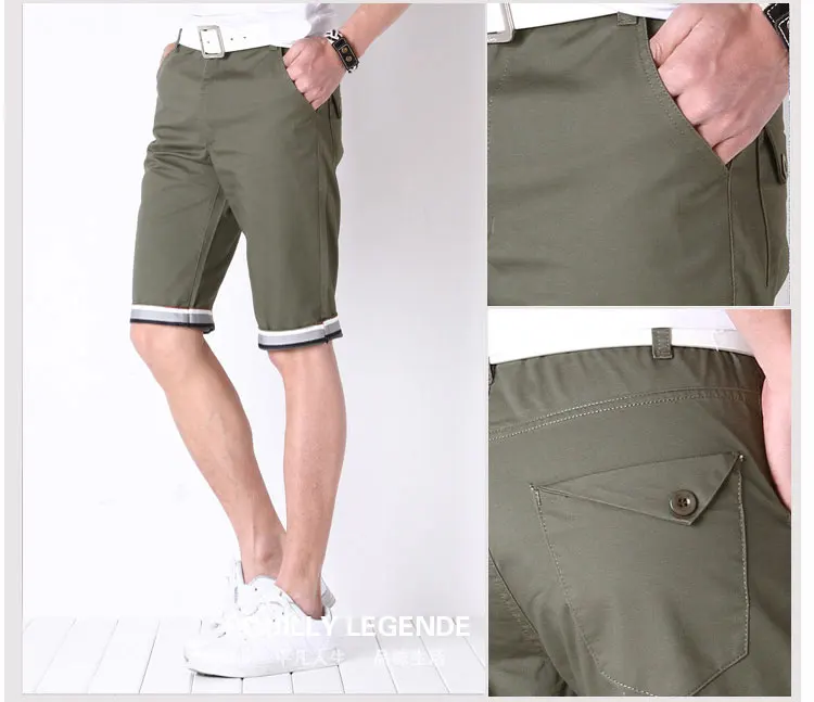 Новинка Модные мужские прямые повседневные летние мужские однотонные укороченные брюки мужские хлопковые Бермуды, шорты