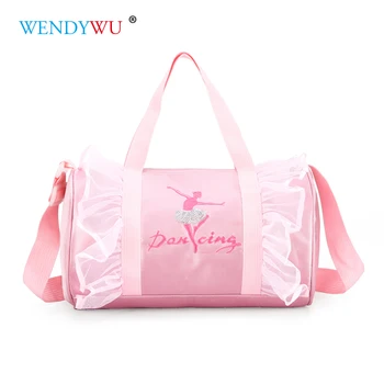 

Womens Ballet Sports Yoga Dance Gymnastic Bag For Girls Handbag Crossbody Cavans Large Capacity Bag Pink Child Ballet Lace Bags