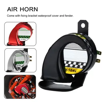 

Universal 12V DC Waterproof Snail Air Motorcycle Horn Siren Loud 130dB for Truck Motorbike red silver black