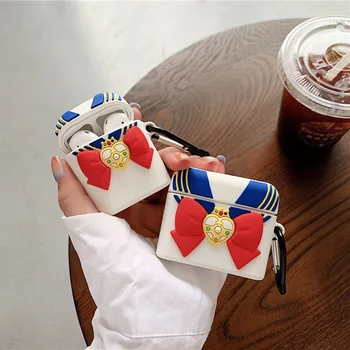 

For Apple Pods Case Kawaii Sailor Moon Sailor Suit Airpods Cases For Airpods 1/2/pro Protect Cover with Finger Ring Strap Black