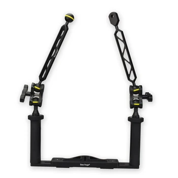 

Universal Underwater Tray Housings Arm for any housing with ¼”-20 threaded holes Double Grip Diving Video Dive Torch Flashlight
