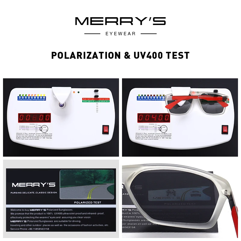 Мужские поляризованные солнцезащитные очки MERRYS Spuare, Классические солнцезащитные очки для вождения, UV400 Oculos S3557