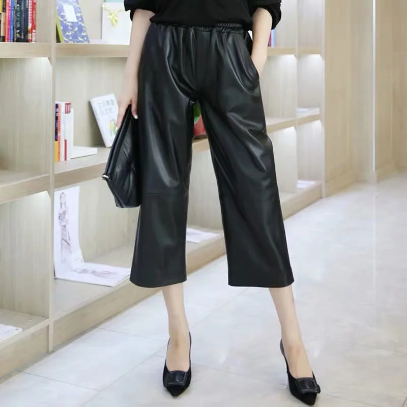 leather palazzo pants