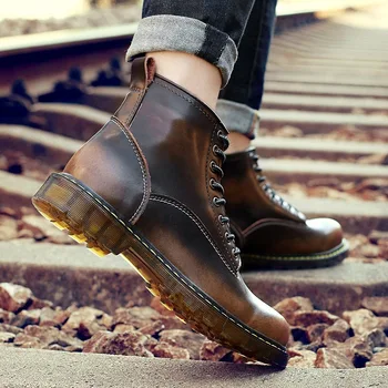 

genuine leather walking shoes men sport leisure walking trekking shoes high top boots walking shoes men zapatillas