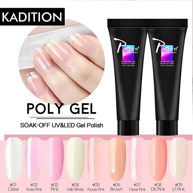 

Nails Poly Gel LED Transparent Uv Gel Polish Nude Decorative Nail Polish Hard Jelly Quick Construction for Nail Gel Polygel Set