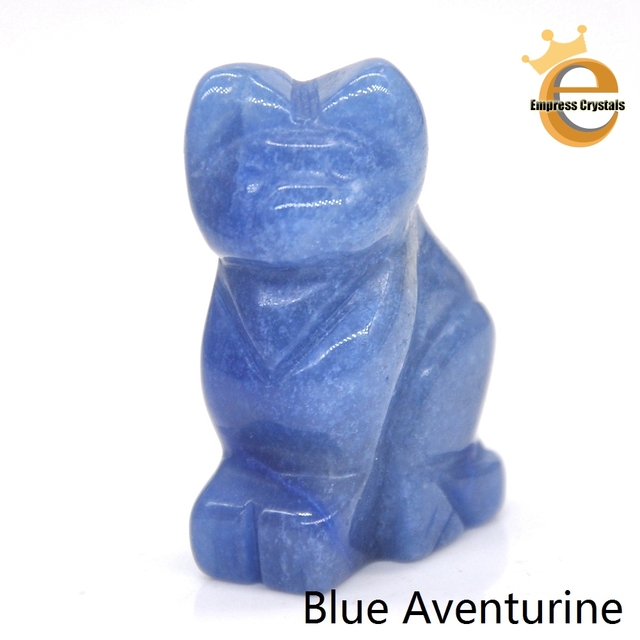 Stone Carving Cat Figurine Natural Gemstone Quartz Agate Jade Crystal Healing Animals Statue Home Decoration