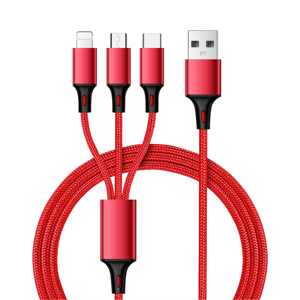 

Universal 3 in 1 High Speed Multi Charger Cable Cord Type C Micro USB TypeC For iPhone Android Smartphone Tablet Samsung LG