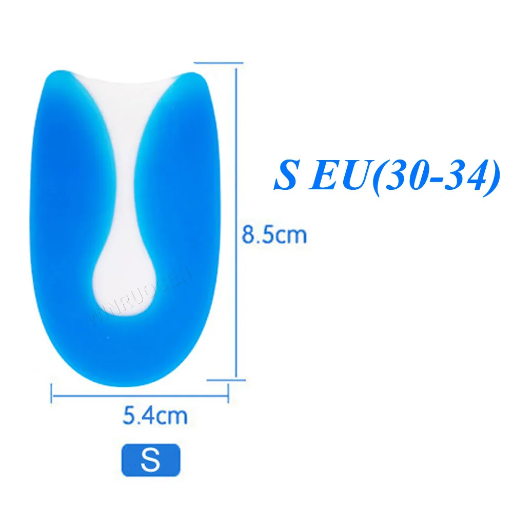 Боль в ногах силиконовый гель u-образный подошвенный фасциит защита каблука пятки Шпоры подушки колодки обуви вставки стельки для мужчин и женщин - Цвет: S EU(30-34)